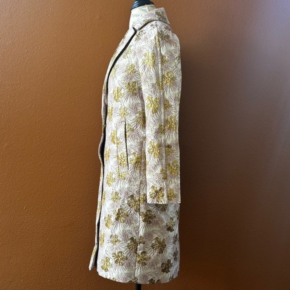 ASOS  Metallic Floral Embroidered Slim Coat 
Size 0 New With Tags! - Picture 5 of 13